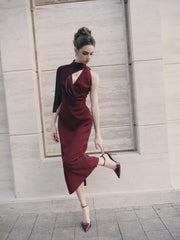 Burgundy Rose Dress