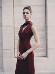 Burgundy Rose Dress