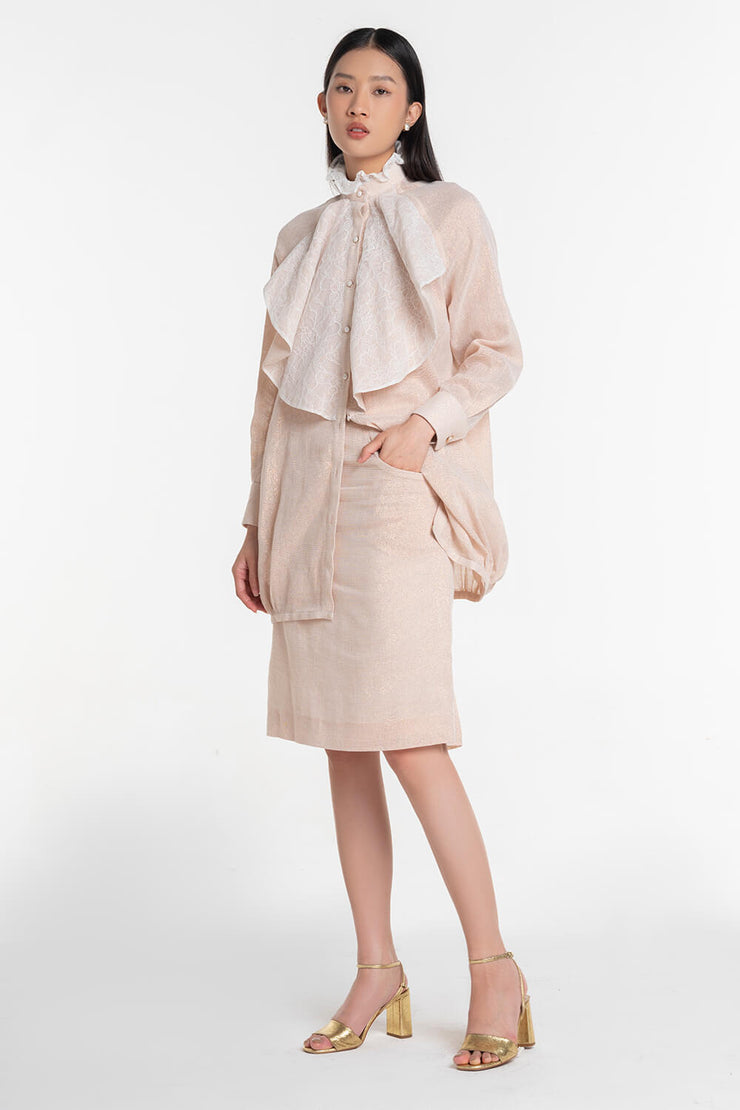 Royal Beige Straight Skirt