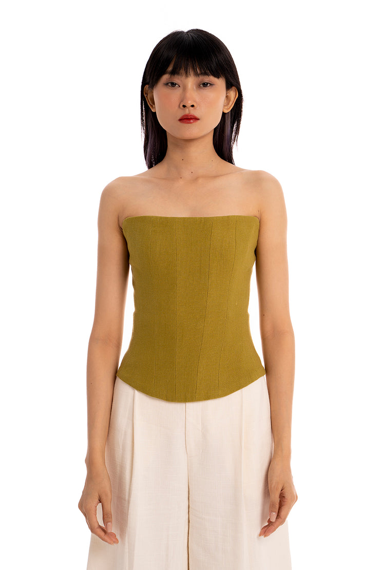 SIGNATURE - ELEGANT PARISIAN CORSET - OLIVE